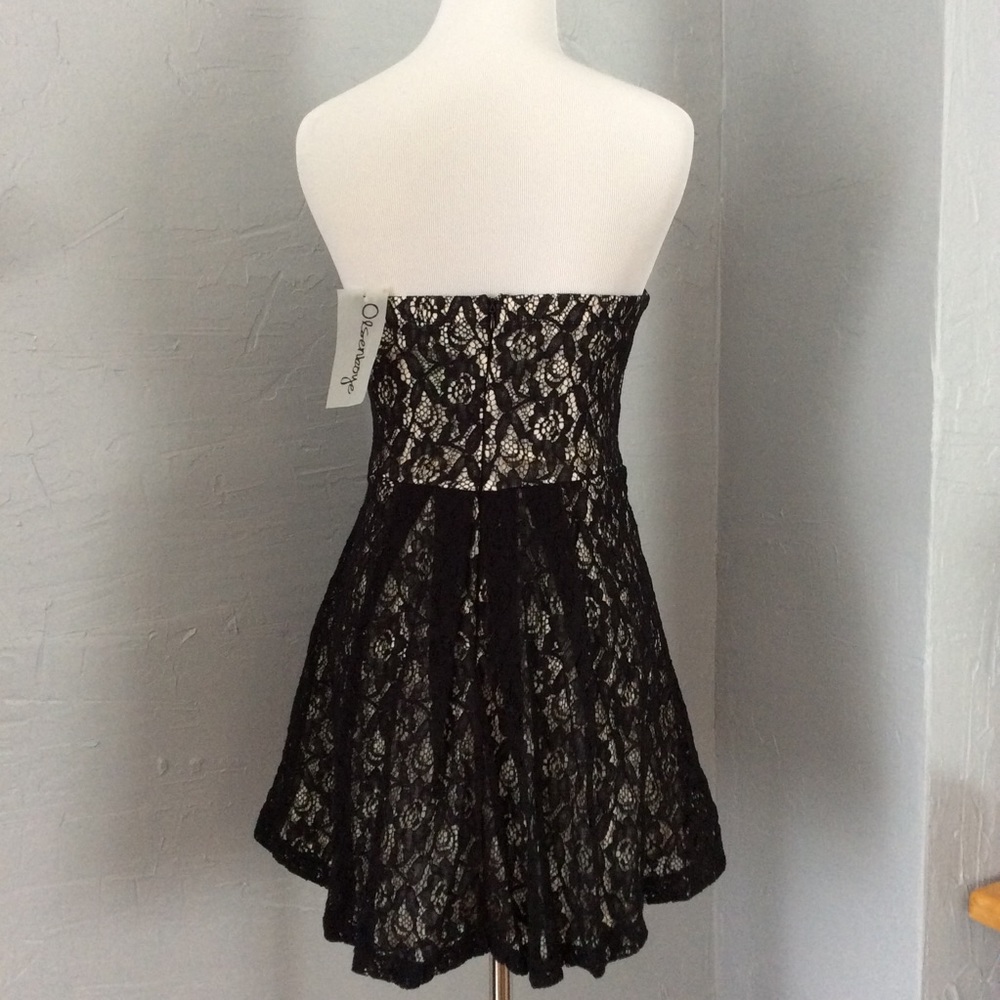Olsenboye strapless black lace dress. Size S. NWT - Picture 2 of 7